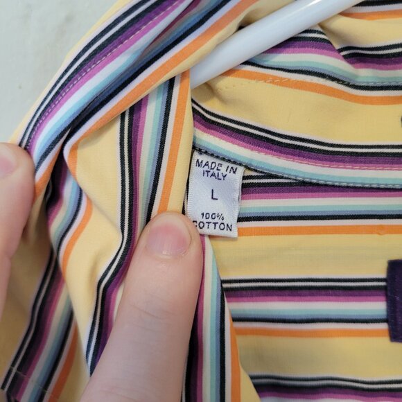 Ralph Lauren Purple Label Striped Dress Shirt L Made in Italy - Picture 3 of 5